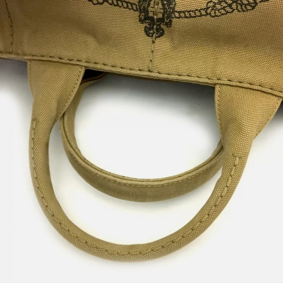 PRADA CANAPA BEIGE CANVAS HAND BAG/W SHOULDER STRAP/2922 - Picture 4 of 13